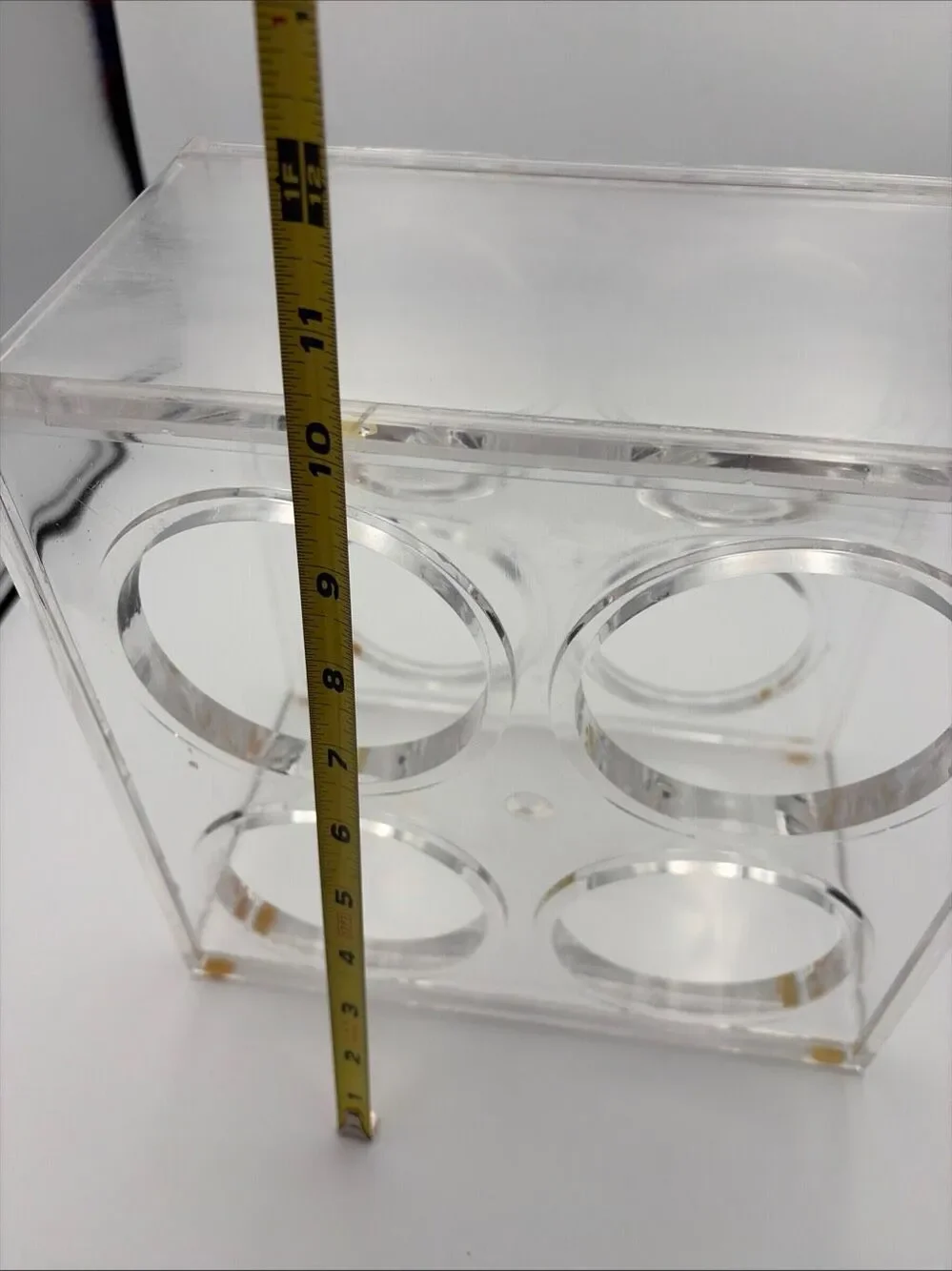 Lucite Clear Acrylic 4 Bottle Wine Rack Holder Mid Century Modern